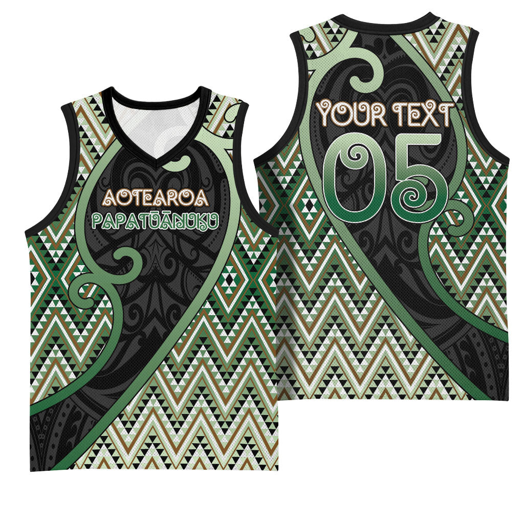 Custom Aotearoa Atua Papatuanuku Basketball Jersey Earth Mother Father Koru Patterns