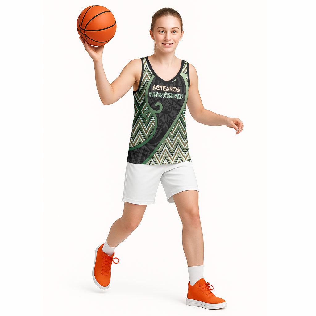 Custom Aotearoa Atua Papatuanuku Basketball Jersey Earth Mother Father Koru Patterns