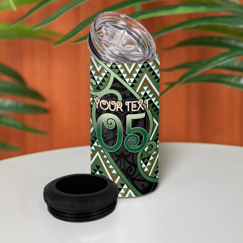 Custom Aotearoa Atua Papatuanuku 4 in 1 Can Cooler Tumbler Earth Mother Father Koru Patterns