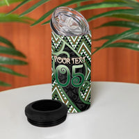 Custom Aotearoa Atua Papatuanuku 4 in 1 Can Cooler Tumbler Earth Mother Father Koru Patterns