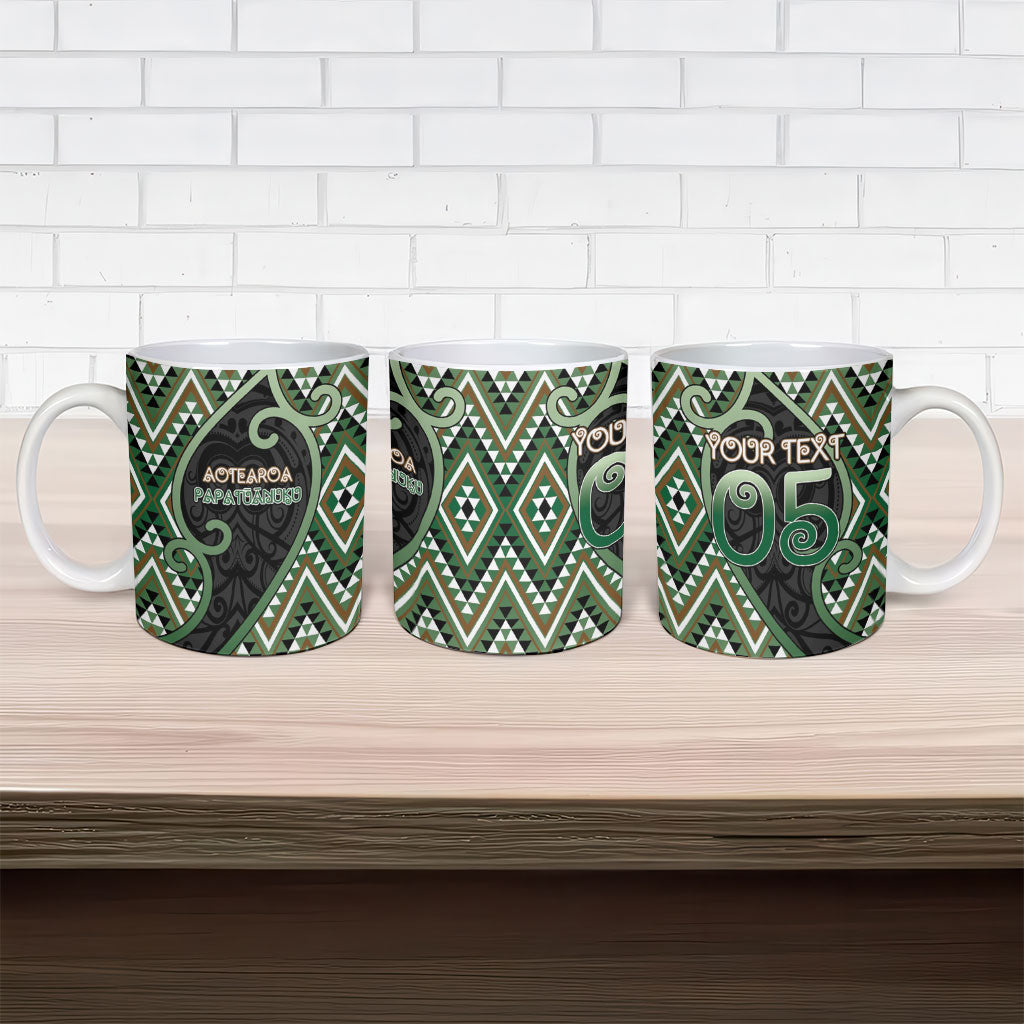 Custom Aotearoa Atua Papatuanuku Ceramic Mug Earth Mother Father Koru Patterns