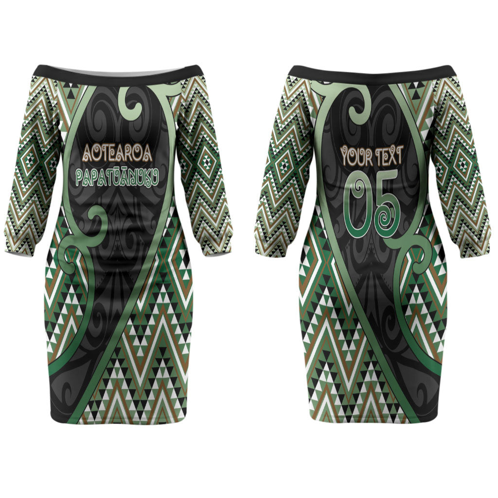 Custom Aotearoa Atua Papatuanuku Couples Matching Off The Shoulder Long Sleeve Dress and Hawaiian Shirt Earth Mother Father Koru Patterns