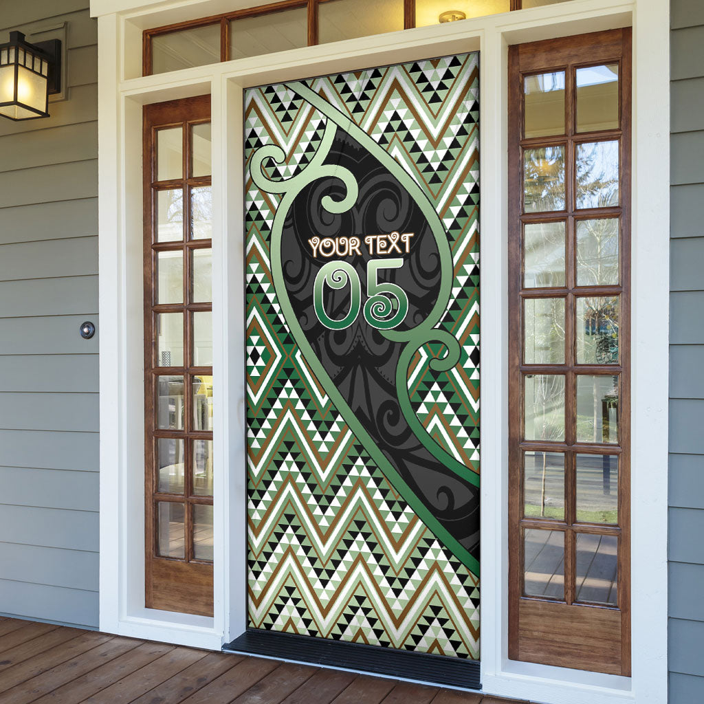 Custom Aotearoa Atua Papatuanuku Door Cover Earth Mother Father Koru Patterns