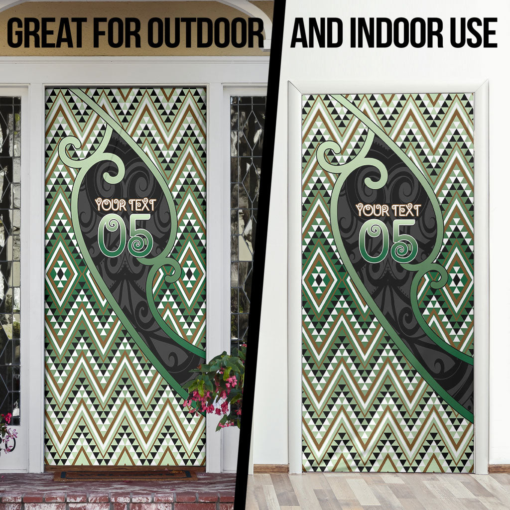Custom Aotearoa Atua Papatuanuku Door Cover Earth Mother Father Koru Patterns
