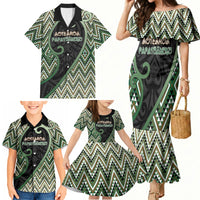 Custom Aotearoa Atua Papatuanuku Family Matching Mermaid Dress and Hawaiian Shirt Earth Mother Father Koru Patterns