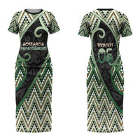 Custom Aotearoa Atua Papatuanuku Family Matching Short Sleeve Bodycon Dress and Hawaiian Shirt Earth Mother Father Koru Patterns