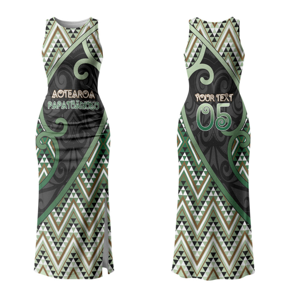 Custom Aotearoa Atua Papatuanuku Family Matching Tank Maxi Dress and Hawaiian Shirt Earth Mother Father Koru Patterns