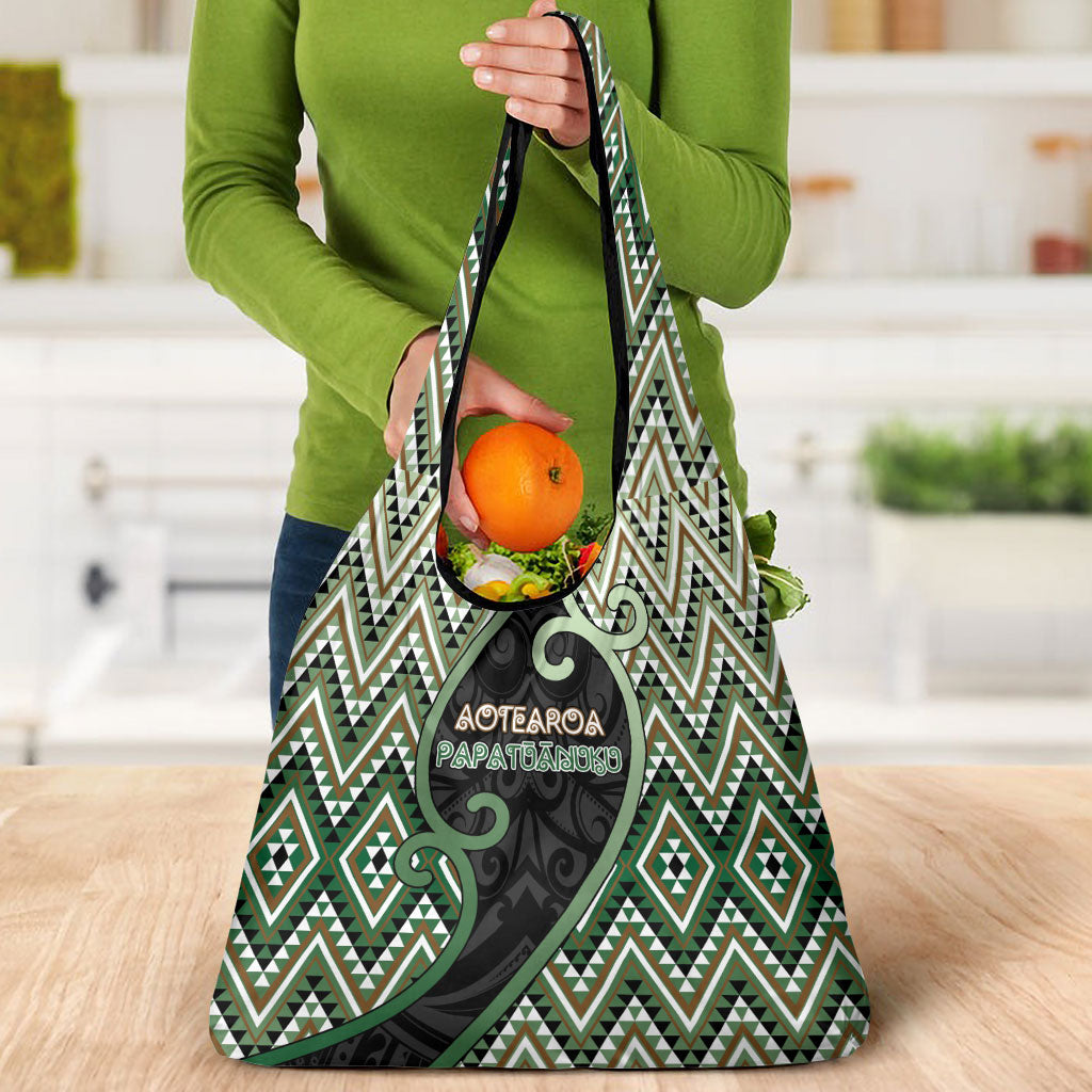 Aotearoa Atua Papatuanuku Grocery Bag Earth Mother Father Koru Patterns