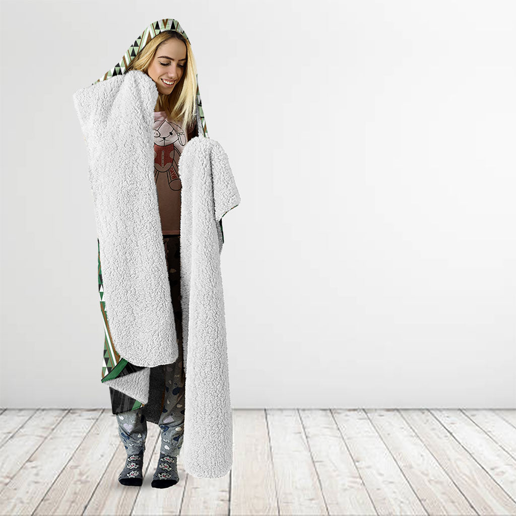 Aotearoa Atua Papatuanuku Hooded Blanket Earth Mother Father Koru Patterns