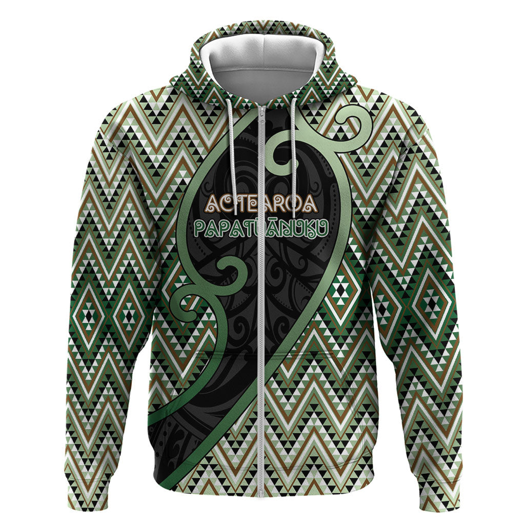 Custom Aotearoa Atua Papatuanuku Hoodie Earth Mother Father Koru Patterns