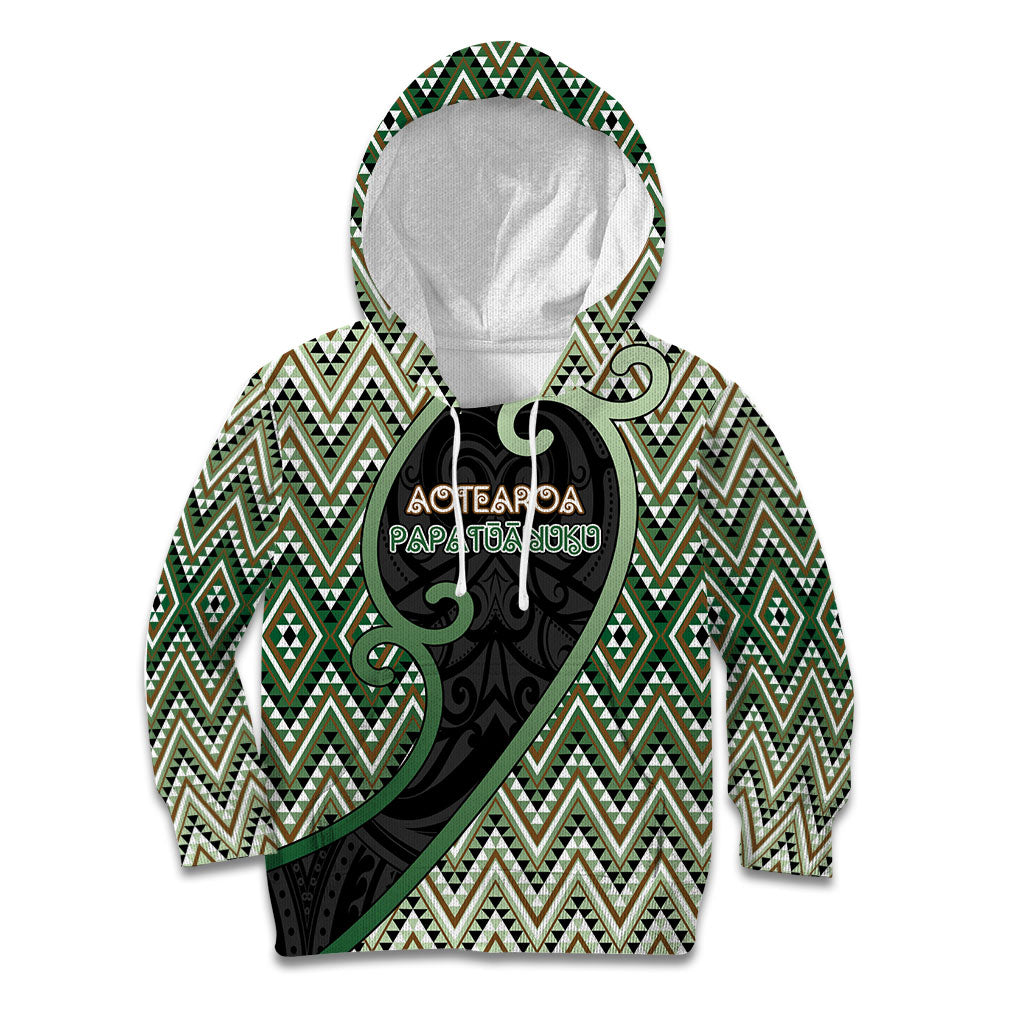Custom Aotearoa Atua Papatuanuku Kid Hoodie Earth Mother Father Koru Patterns