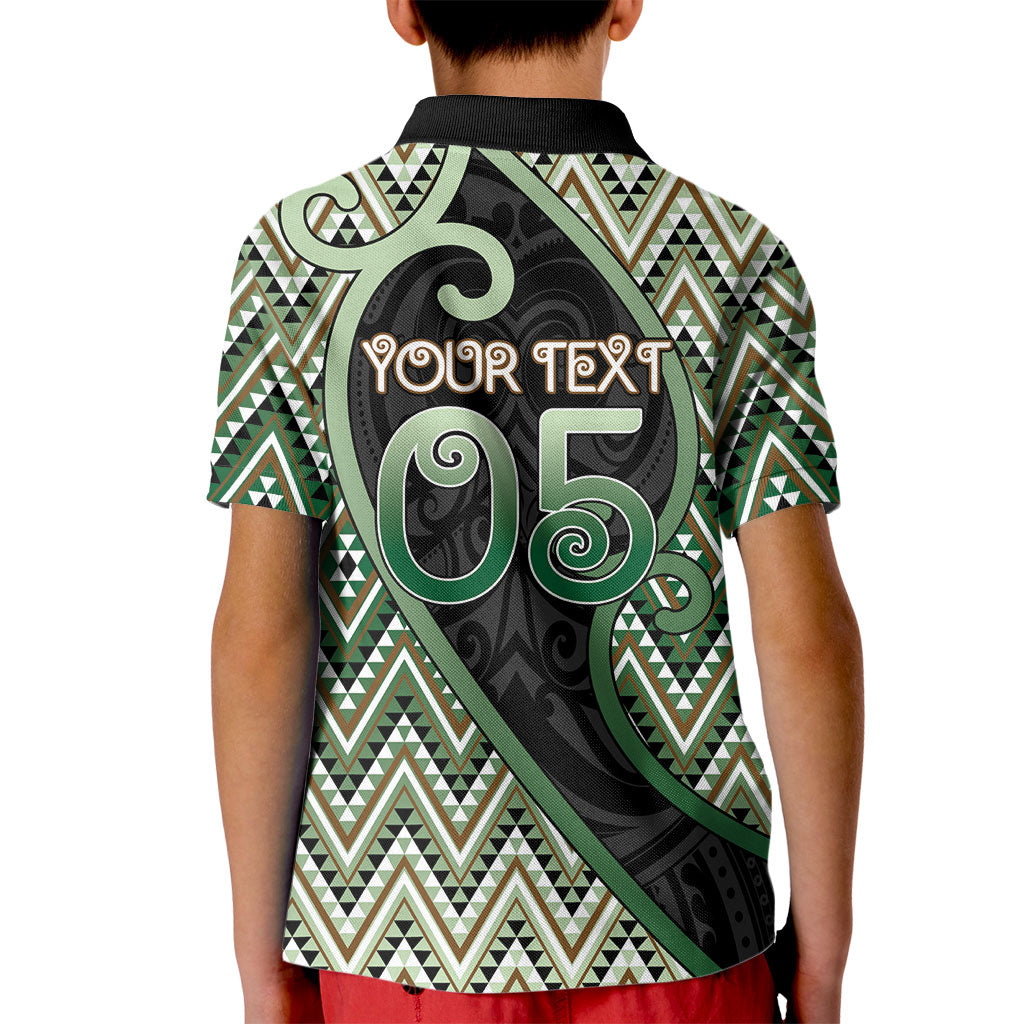 Custom Aotearoa Atua Papatuanuku Kid Polo Shirt Earth Mother Father Koru Patterns
