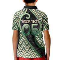 Custom Aotearoa Atua Papatuanuku Kid Polo Shirt Earth Mother Father Koru Patterns