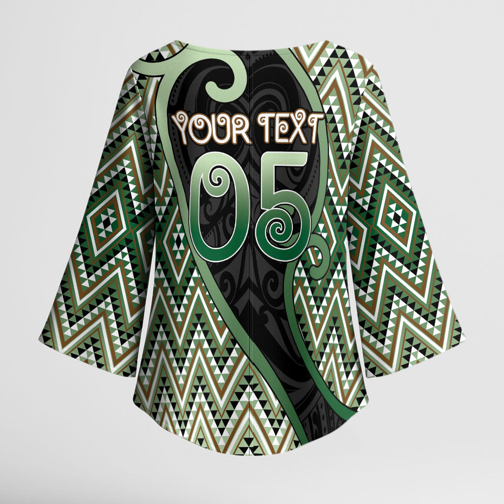 Custom Aotearoa Atua Papatuanuku Kimono Sleeve Blouse Earth Mother Father Koru Patterns