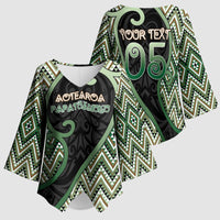 Custom Aotearoa Atua Papatuanuku Kimono Sleeve Blouse Earth Mother Father Koru Patterns