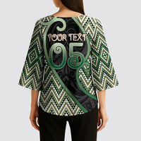 Custom Aotearoa Atua Papatuanuku Kimono Sleeve Blouse Earth Mother Father Koru Patterns