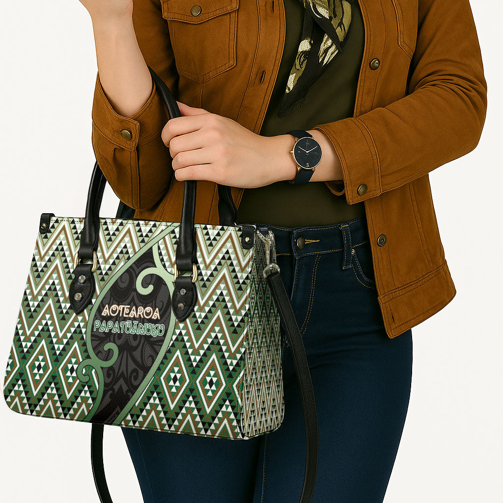 Aotearoa Atua Papatuanuku Leather Bag Earth Mother Father Koru Patterns