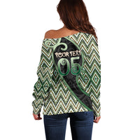 Custom Aotearoa Atua Papatuanuku Off Shoulder Sweater Earth Mother Father Koru Patterns
