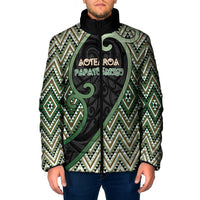Custom Aotearoa Atua Papatuanuku Padded Jacket Earth Mother Father Koru Patterns