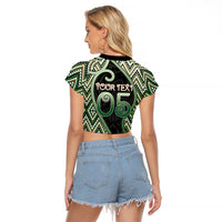Custom Aotearoa Atua Papatuanuku Raglan Cropped T Shirt Earth Mother Father Koru Patterns
