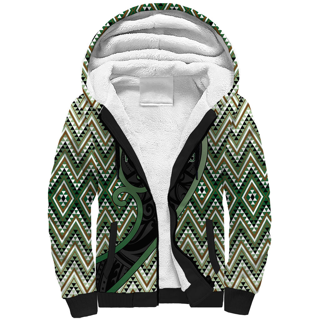 Custom Aotearoa Atua Papatuanuku Sherpa Hoodie Earth Mother Father Koru Patterns