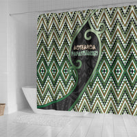 Aotearoa Atua Papatuanuku Shower Curtain Earth Mother Father Koru Patterns