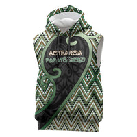 Custom Aotearoa Atua Papatuanuku Sleeveless Hoodie Earth Mother Father Koru Patterns