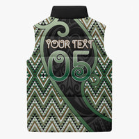 Custom Aotearoa Atua Papatuanuku Sleeveless Puffer Jacket Earth Mother Father Koru Patterns