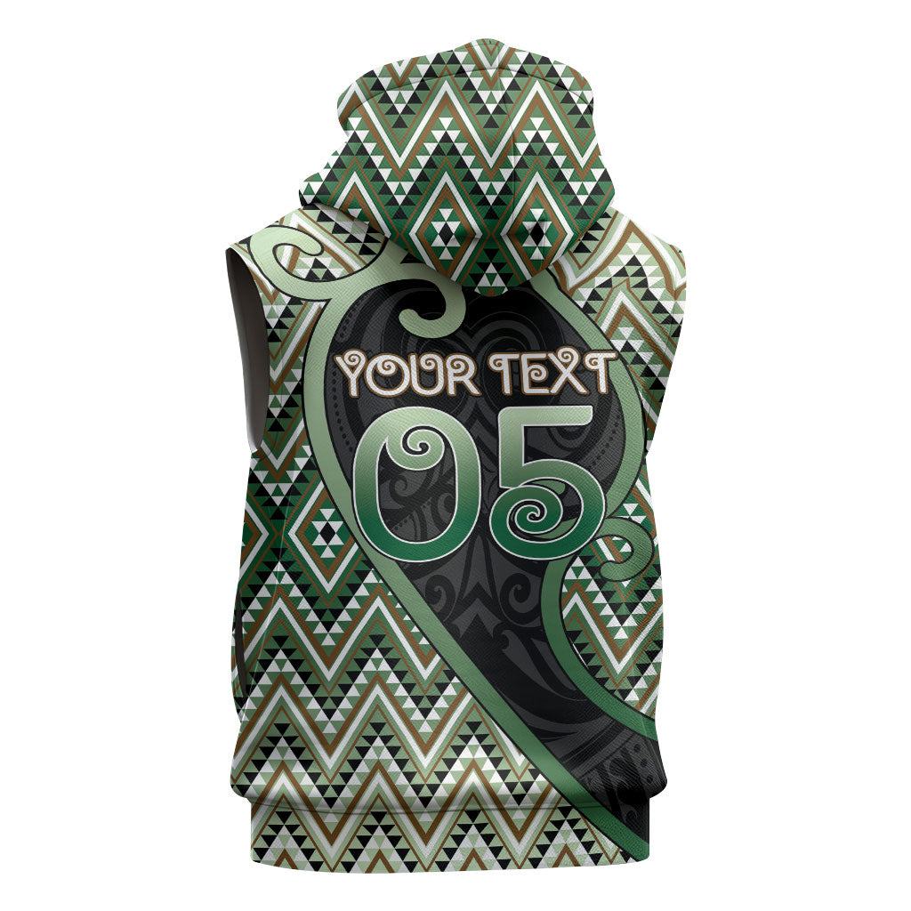 Custom Aotearoa Atua Papatuanuku Sleeveless Zip Hoodie Earth Mother Father Koru Patterns