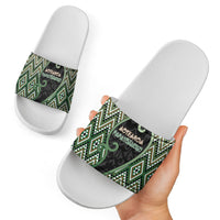 Aotearoa Atua Papatuanuku Slide Sandals Earth Mother Father Koru Patterns