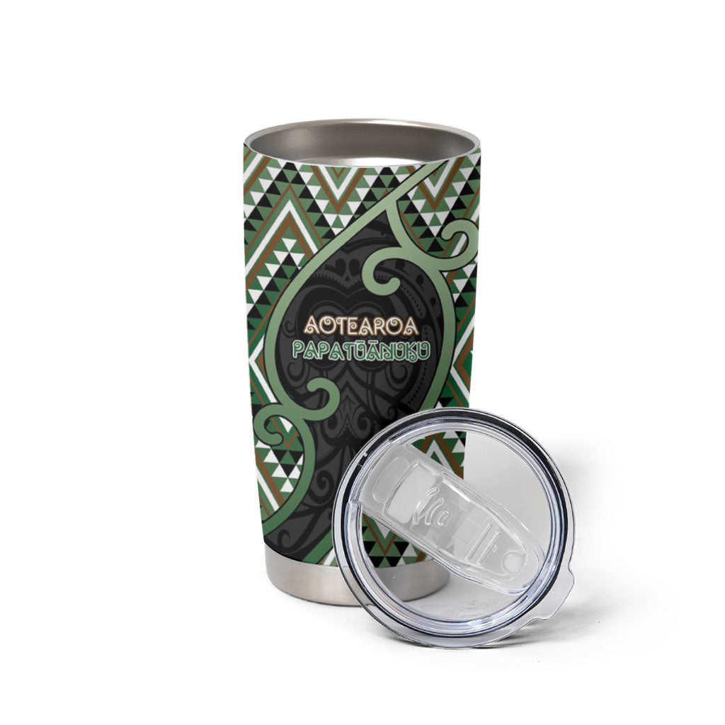 Custom Aotearoa Atua Papatuanuku Tumbler Cup Earth Mother Father Koru Patterns
