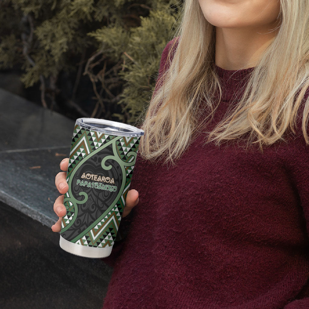 Custom Aotearoa Atua Papatuanuku Tumbler Cup Earth Mother Father Koru Patterns
