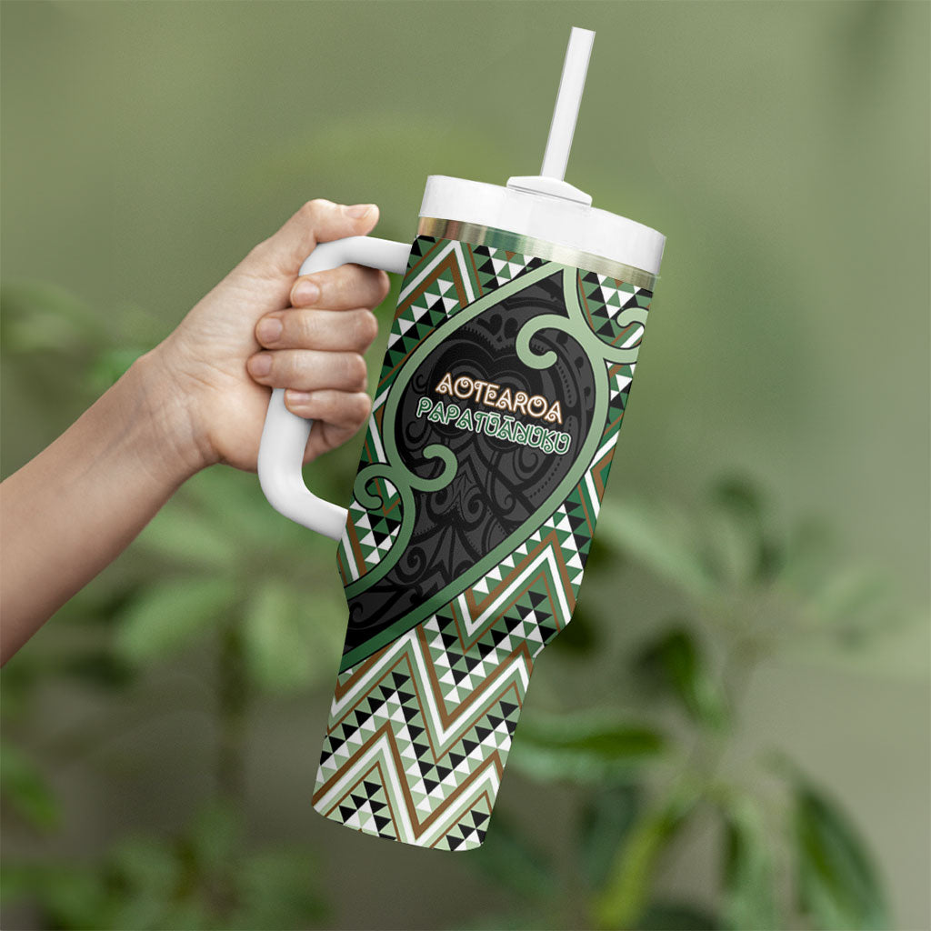 Custom Aotearoa Atua Papatuanuku Tumbler With Handle Earth Mother Father Koru Patterns