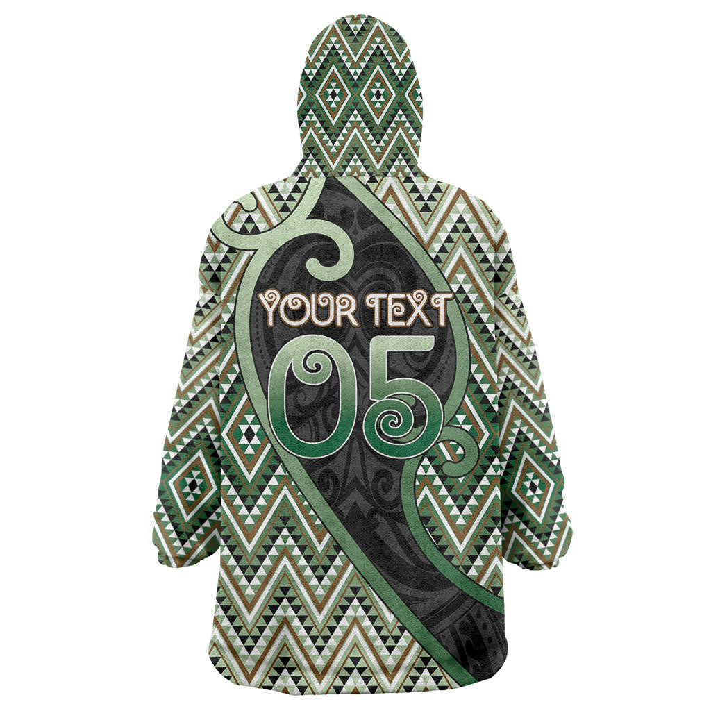 Custom Aotearoa Atua Papatuanuku Wearable Blanket Hoodie Earth Mother Father Koru Patterns