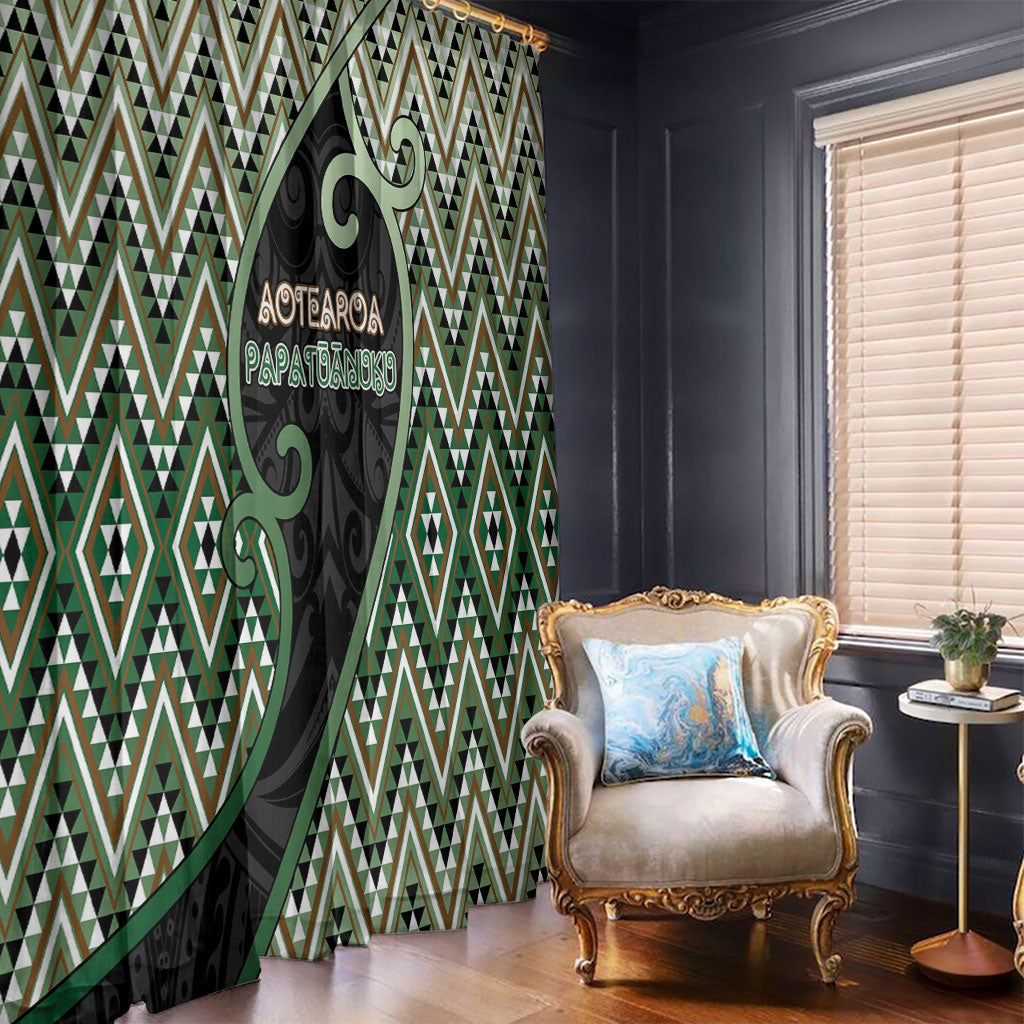 Aotearoa Atua Papatuanuku Window Curtain Earth Mother Father Koru Patterns