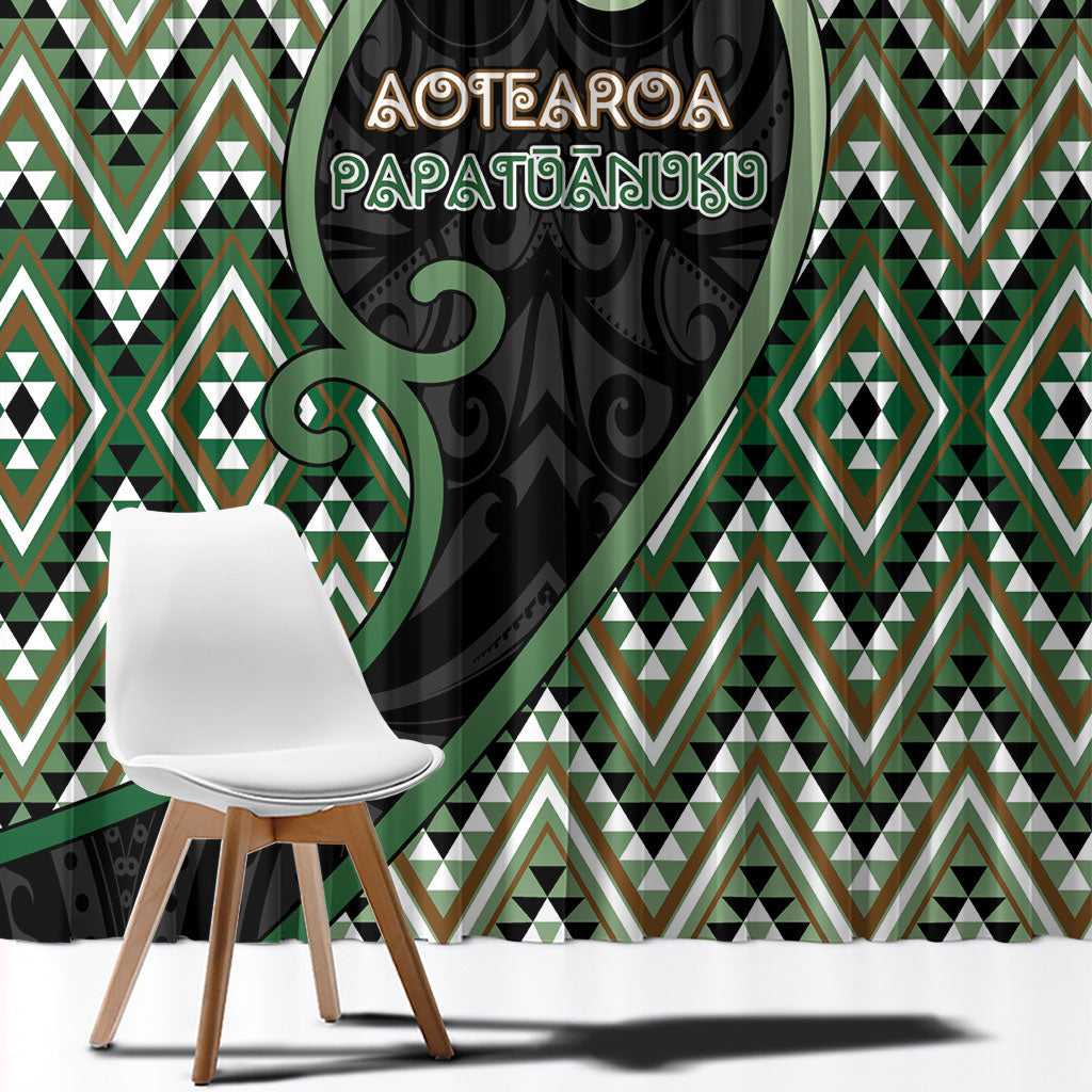 Aotearoa Atua Papatuanuku Window Curtain Earth Mother Father Koru Patterns