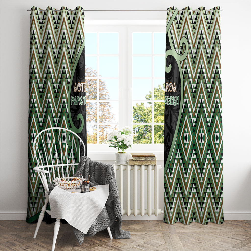 Aotearoa Atua Papatuanuku Window Curtain Earth Mother Father Koru Patterns