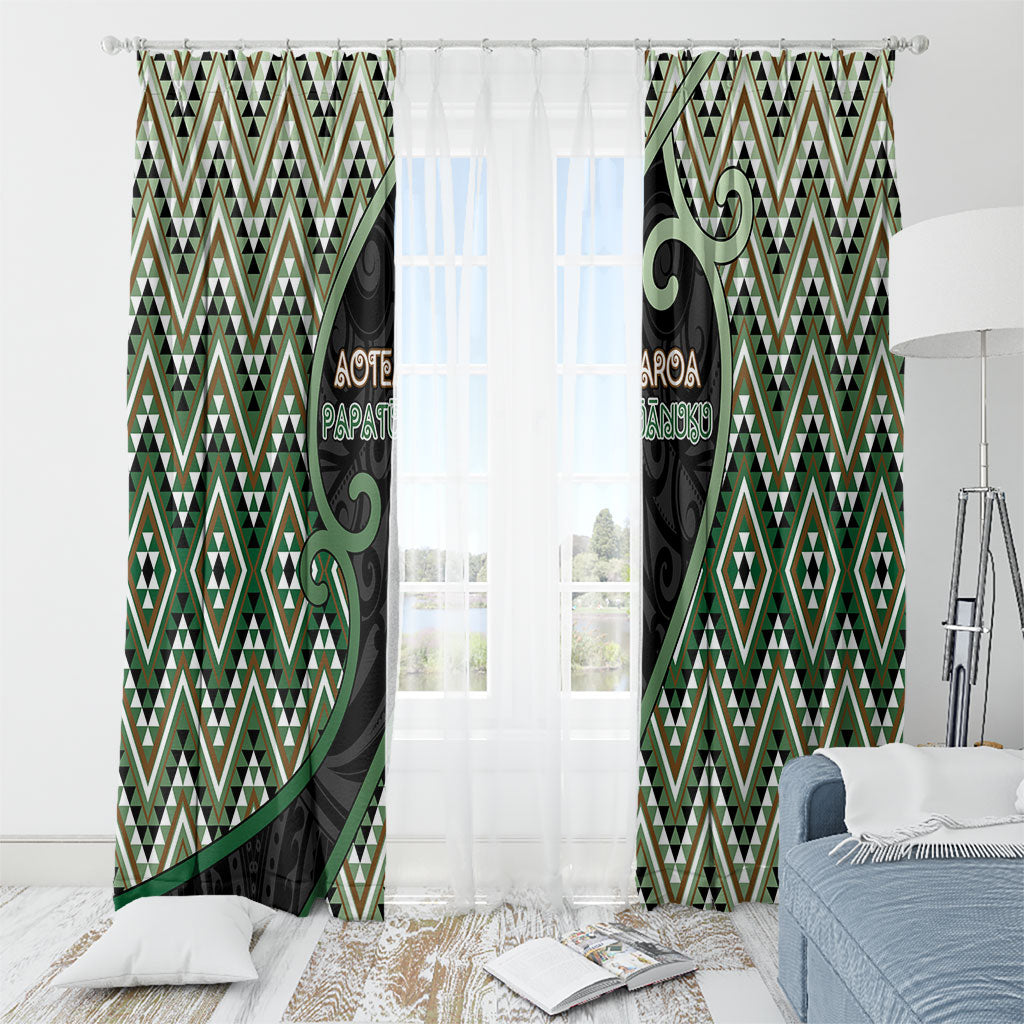 Aotearoa Atua Papatuanuku Window Curtain Earth Mother Father Koru Patterns
