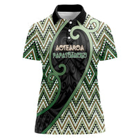 Custom Aotearoa Atua Papatuanuku Women Polo Shirt Earth Mother Father Koru Patterns