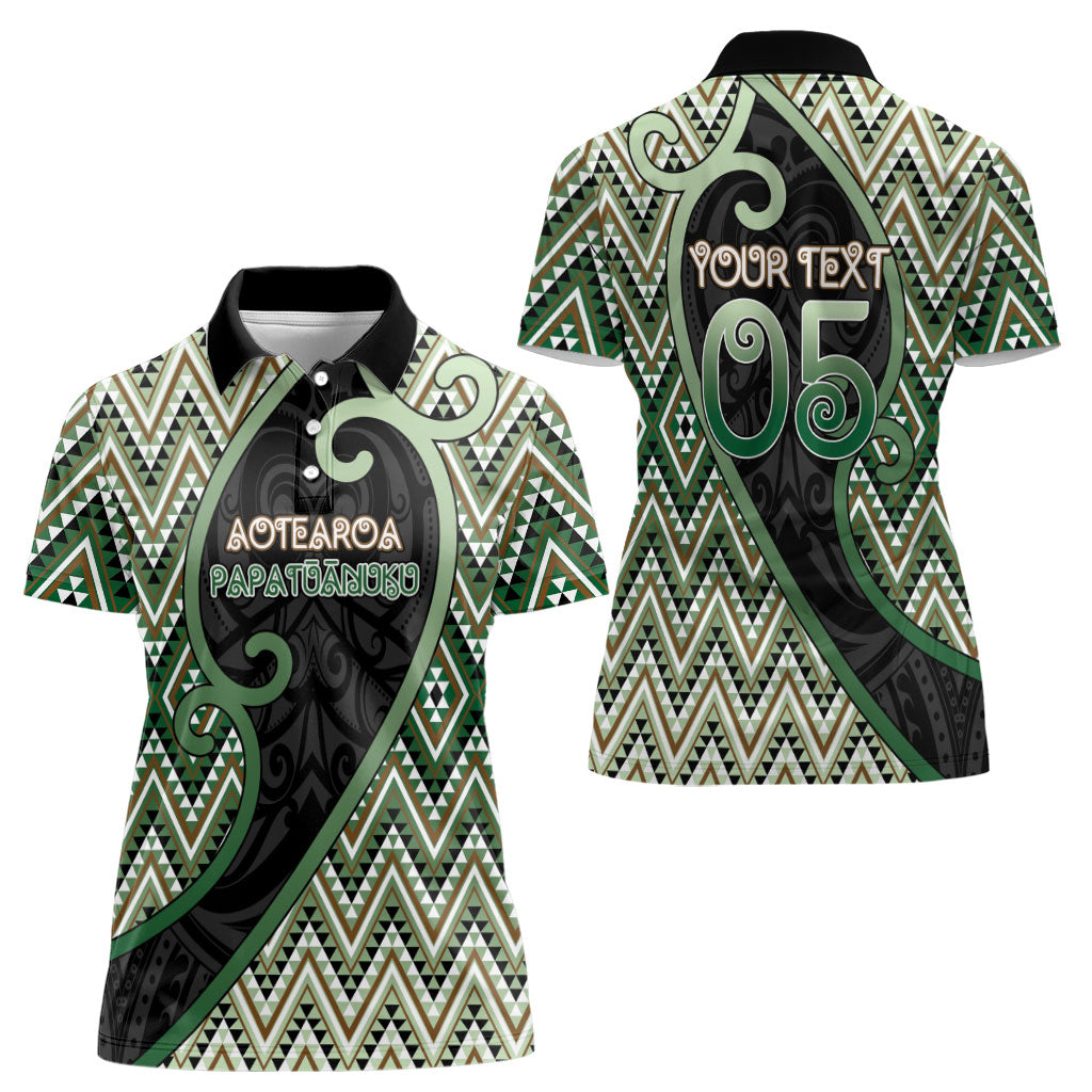 Custom Aotearoa Atua Papatuanuku Women Polo Shirt Earth Mother Father Koru Patterns