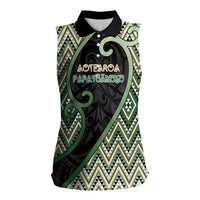 Custom Aotearoa Atua Papatuanuku Women Sleeveless Polo Shirt Earth Mother Father Koru Patterns