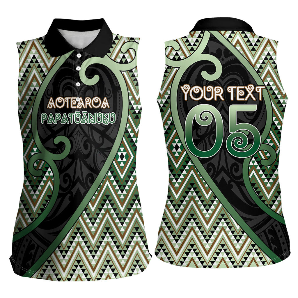 Custom Aotearoa Atua Papatuanuku Women Sleeveless Polo Shirt Earth Mother Father Koru Patterns