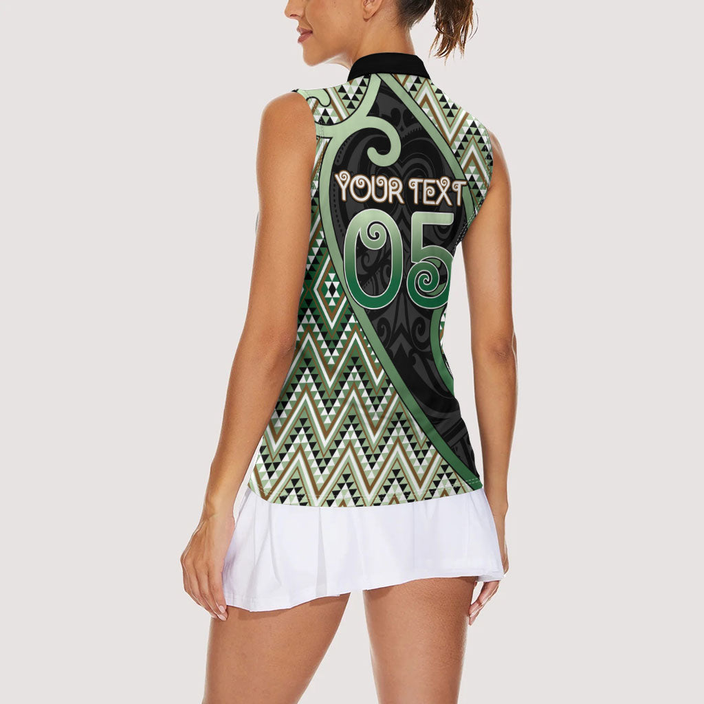 Custom Aotearoa Atua Papatuanuku Women Sleeveless Polo Shirt Earth Mother Father Koru Patterns