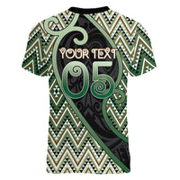 Custom Aotearoa Atua Papatuanuku Women V-Neck T-Shirt Earth Mother Father Koru Patterns