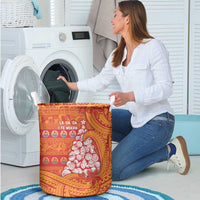 French Polynesia Christmas Laundry Basket Seashell Xmas Tree Tribal Waves - Polynesian Pride