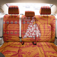 French Polynesia Christmas Back Car Seat Cover Seashell Xmas Tree Tribal Waves - Polynesian Pride