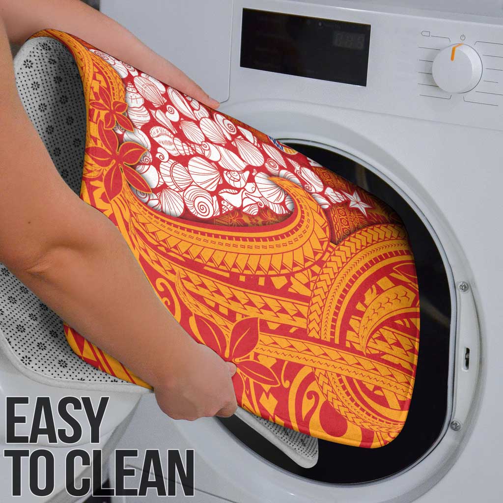 French Polynesia Christmas Bathroom Set Seashell Xmas Tree Tribal Waves - Polynesian Pride