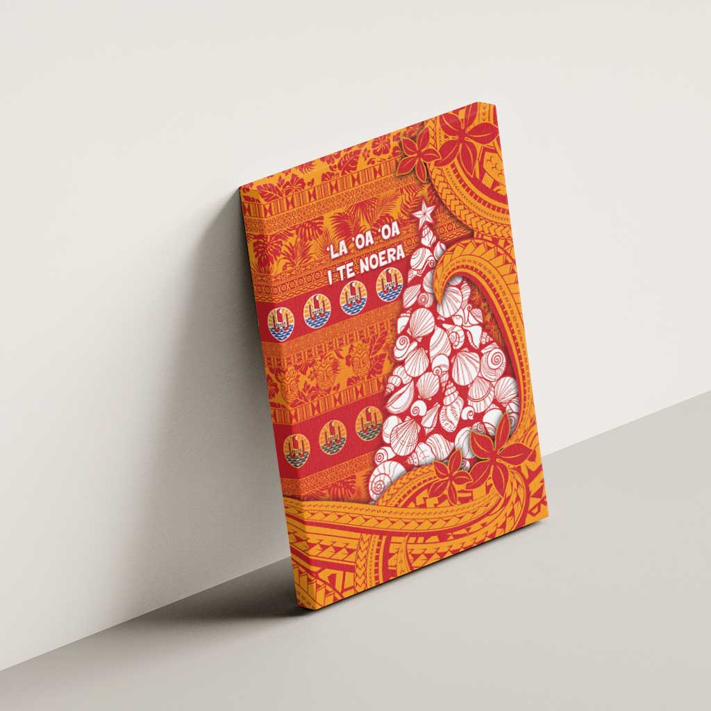 French Polynesia Christmas Canvas Wall Art Seashell Xmas Tree Tribal Waves - Polynesian Pride