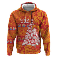 French Polynesia Christmas Hoodie Seashell Xmas Tree Tribal Waves - Polynesian Pride