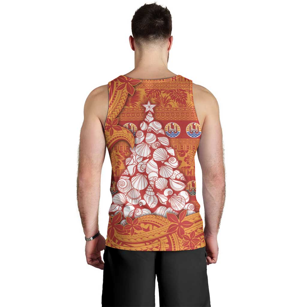 French Polynesia Christmas Men Tank Top Seashell Xmas Tree Tribal Waves - Polynesian Pride
